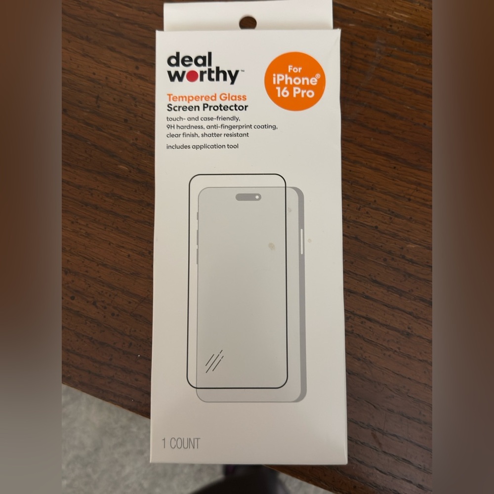 Deal Worthy Tempered Glass Screen Protector for iPhone 16 Pro